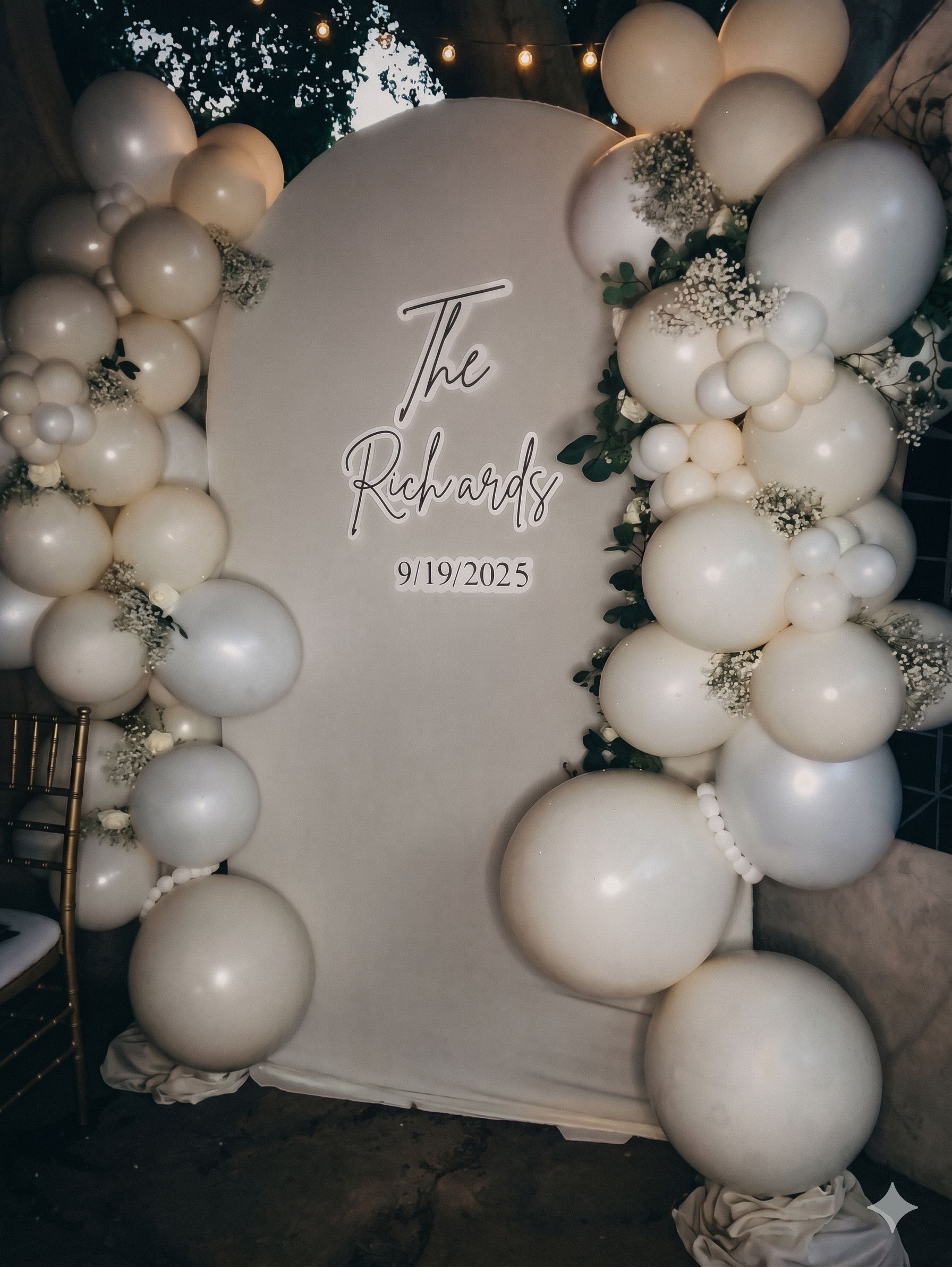 Wedding balloon installation by Marbles' Creations